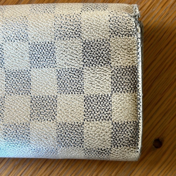 Authentic Louis Vuitton Damier Azur Sarah Wallet Worn Needs Some Love Project - Picture 7 of 14